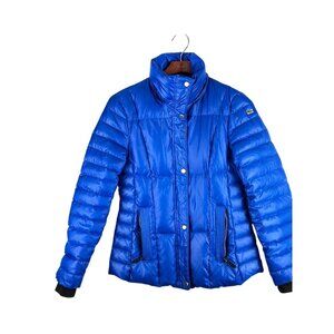Marc New York Andrew Marc Eleanor Blue Puffer Coat Jacket Size S MISSING HOOD